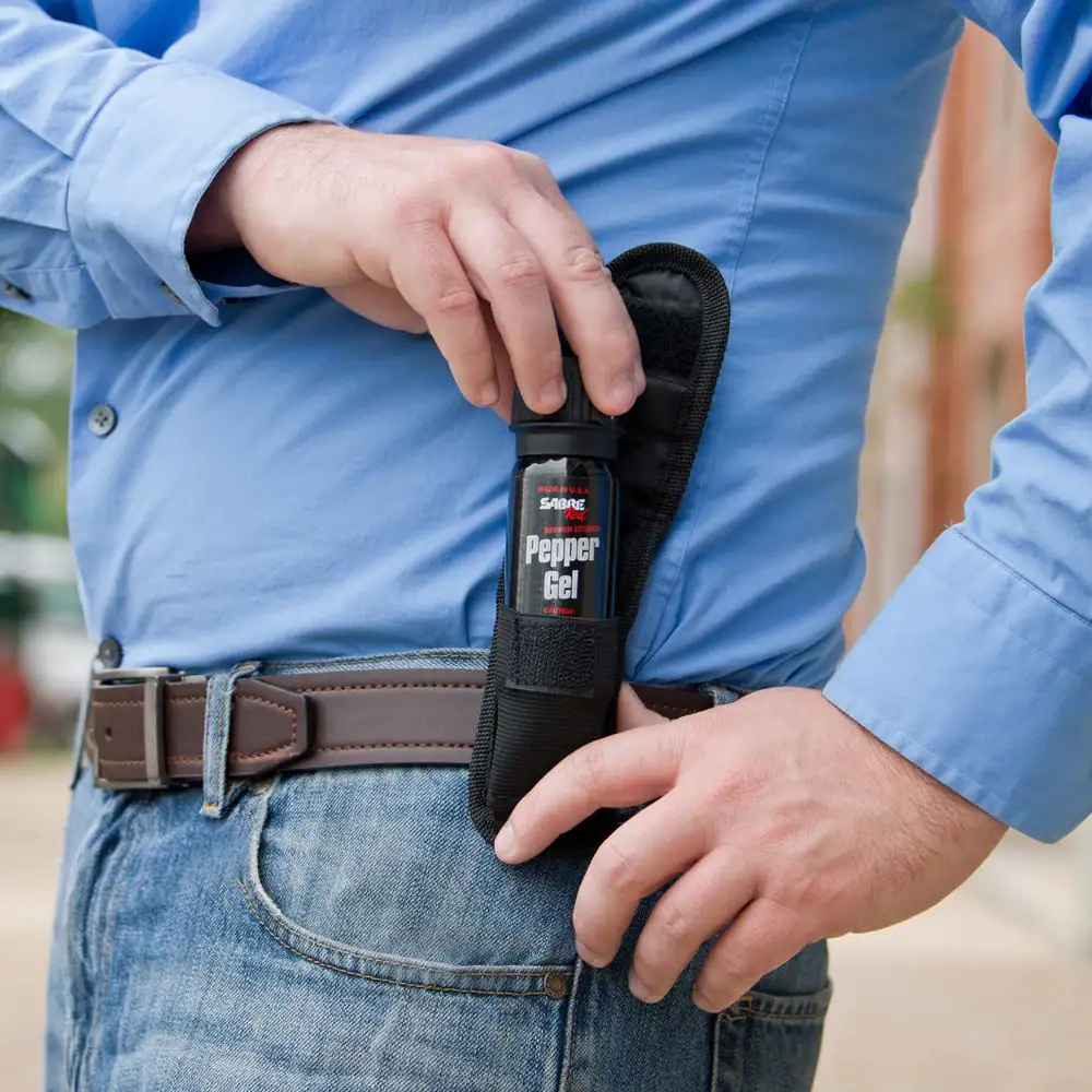 SABRE Tactical Pepper Gel with Flip Top and Belt Holster