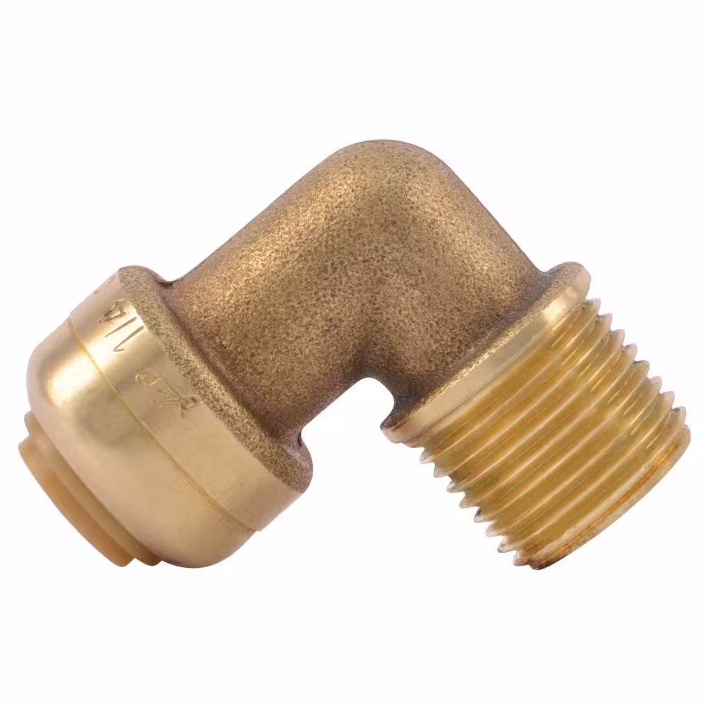 SharkBite 1/4 in. (3/8 in. O.D.) Push-to-Connect x 3/8 in. MIP Brass 90-Degree Dishwasher Elbow Fitting
