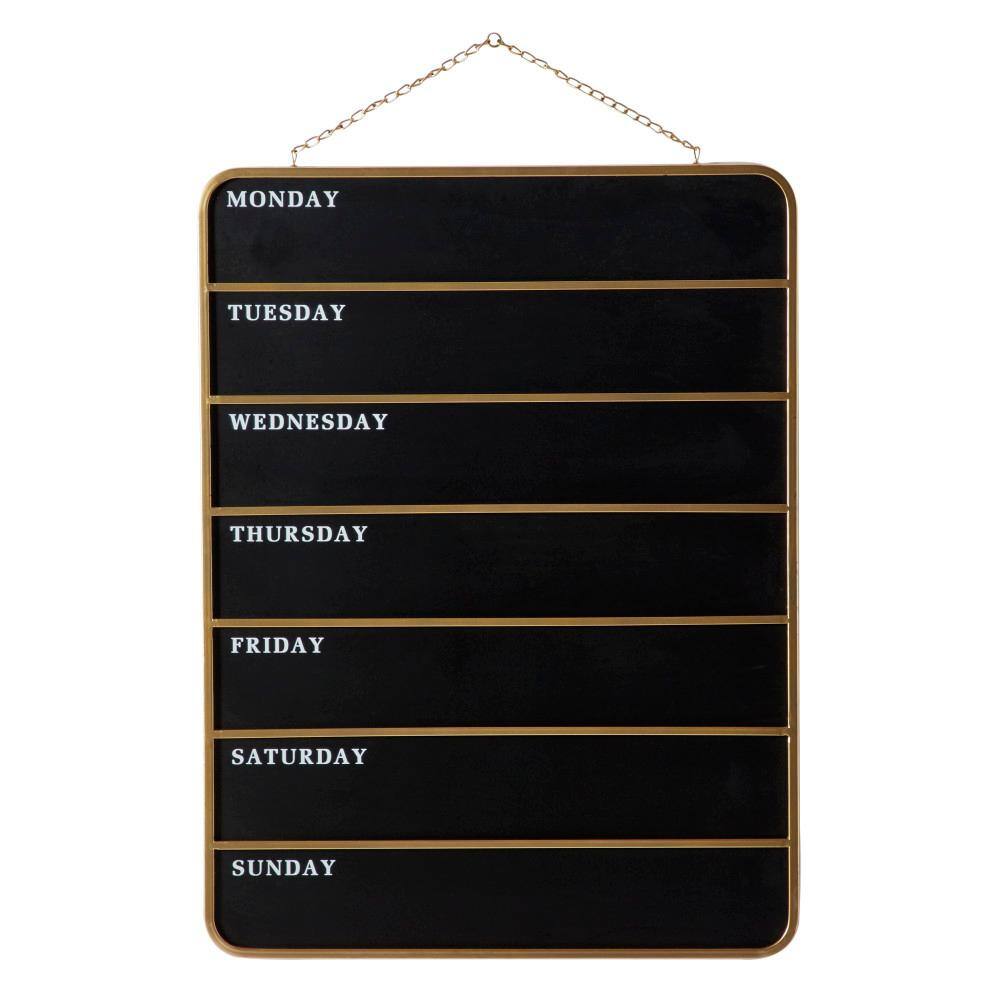 Litton Lane Wood Black Calendar Sign Wall Decor
