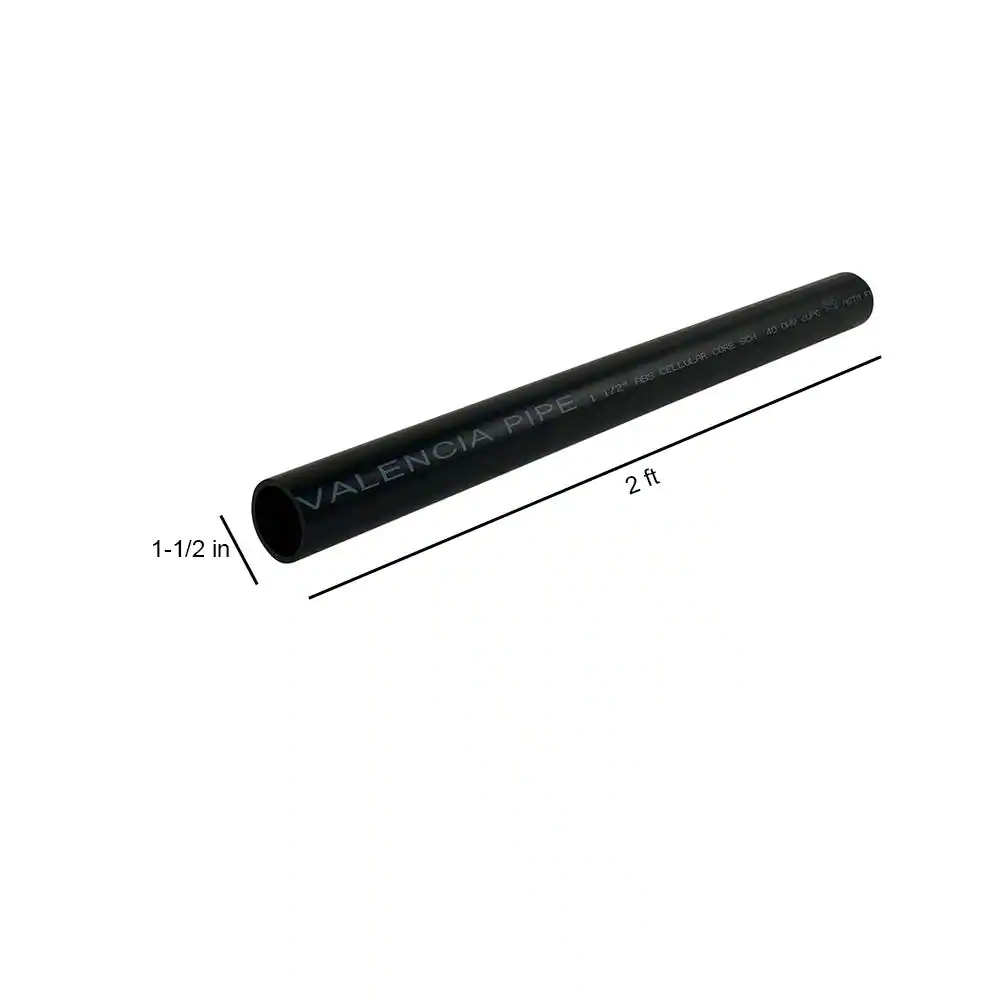 VPC 1-1/2 in. x 24 in. Plastic ABS Pipe