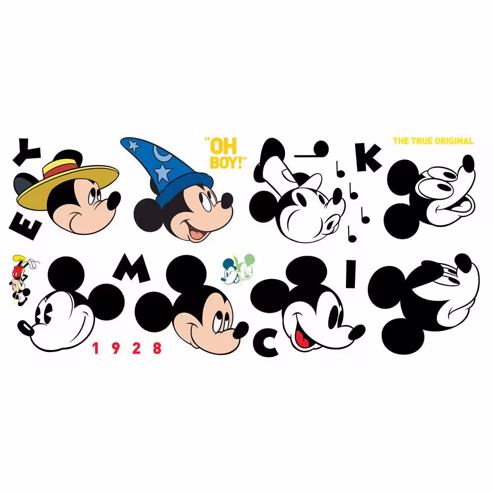 RoomMates Mickey Mouse Classic 90th Anniversary Multi-Color Vinyl Wall Decal