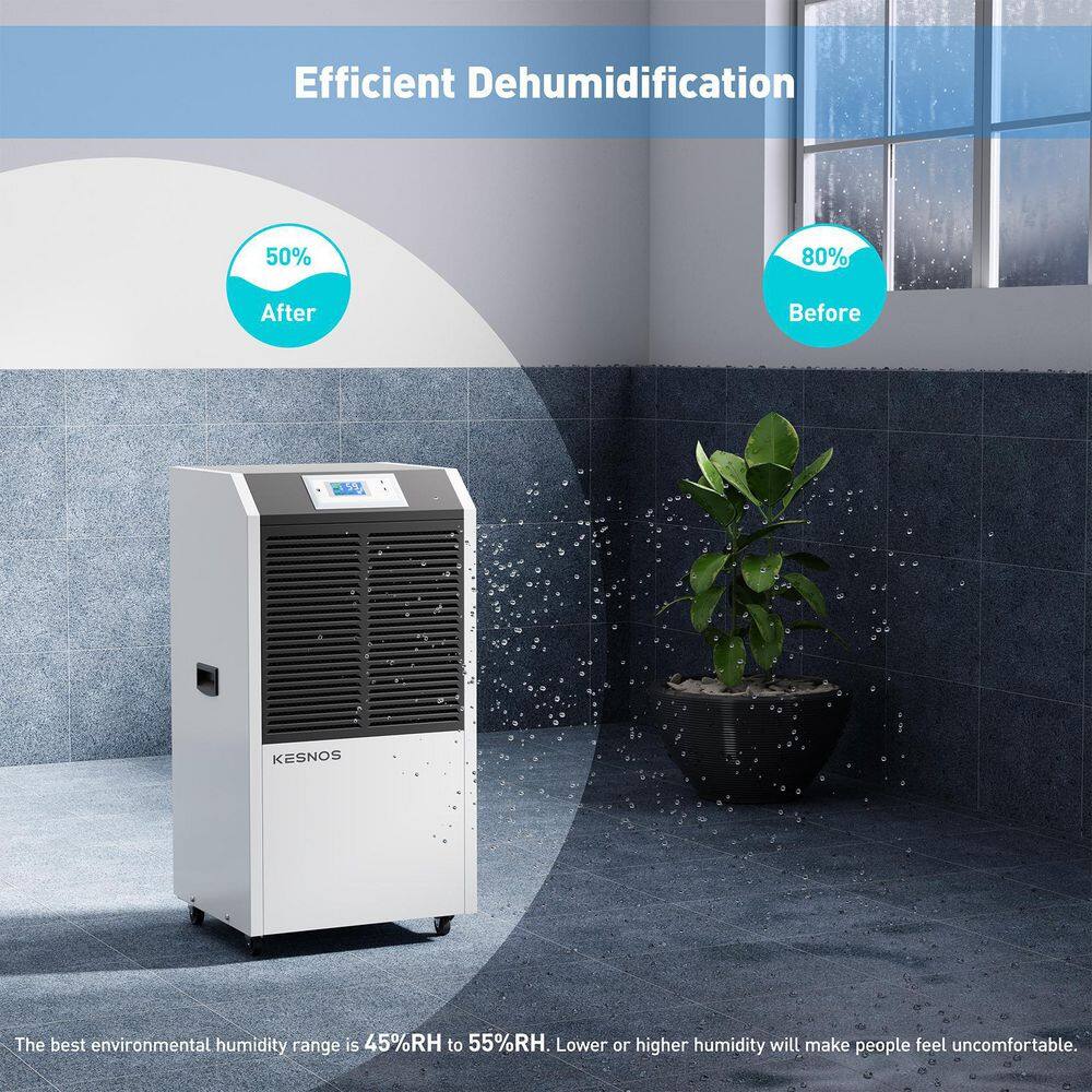 None 232 Pint Capacity Large Industrial Commercial Smart Dehumidifier, Bucketless, Suitable for Large 8,000 sq. ft. Spaces