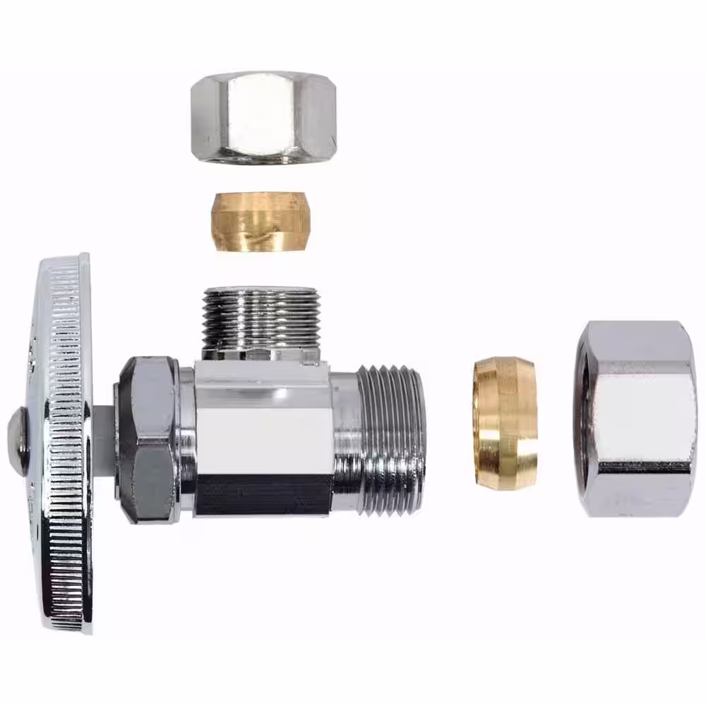 BrassCraft 1/2 in. Compression Inlet x 7/16 in. Compression Outlet Multi-Turn Angle Valve