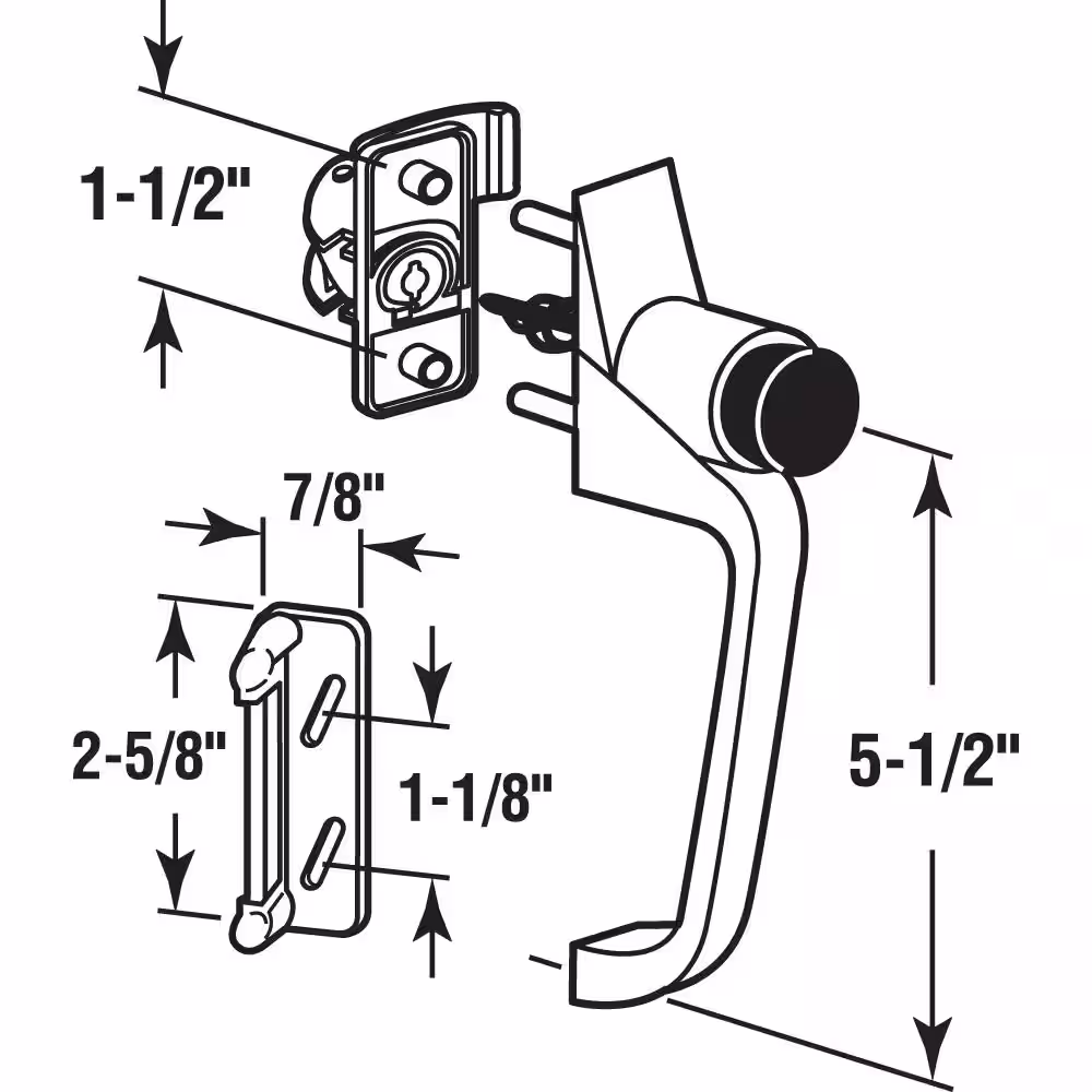 Prime-Line Black Push Button Latch with 1-1/2 in. Hole Center