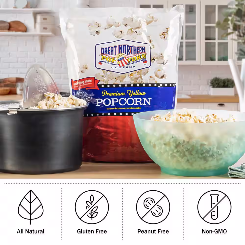 Trademark Global Premium Yellow Popcorn Kernels -12.5 lbs. Resealable Bag for Microwave, Stovetop, and Machines