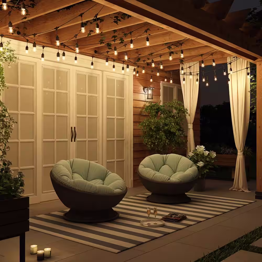 OVE Decors Outdoor 48 ft. Plug-In S14 Bulbs String Light