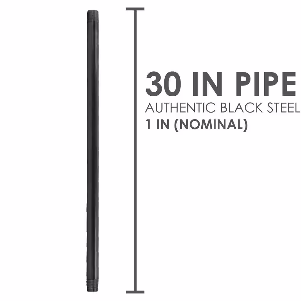 STZ 1 in. x 2.5 ft. Black Steel Sch. 40 Cut Pipe