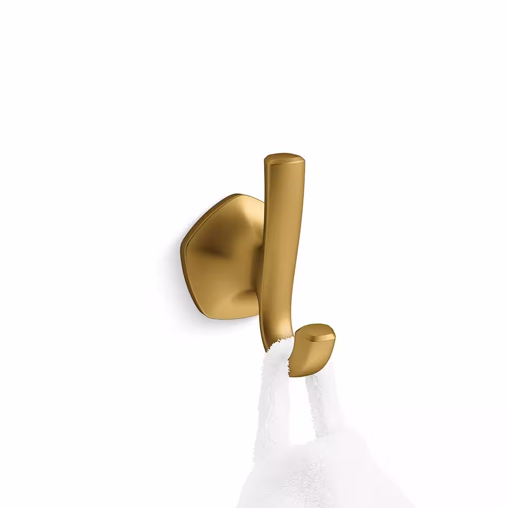 KOHLER Sundae J-Hook Robe in Vibrant Brushed Moderne Brass