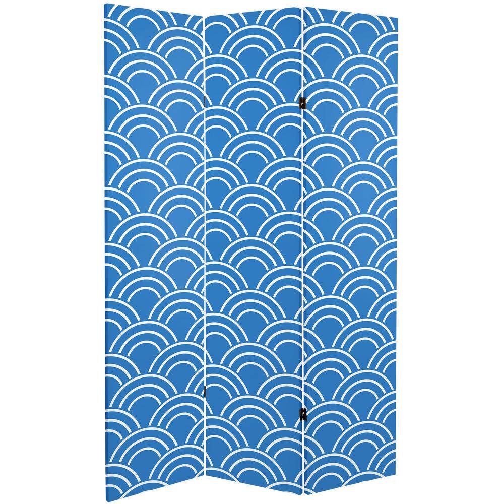 None Kyoto Japanese Patterns 6 ft. Printed 3-Panel Room Divider