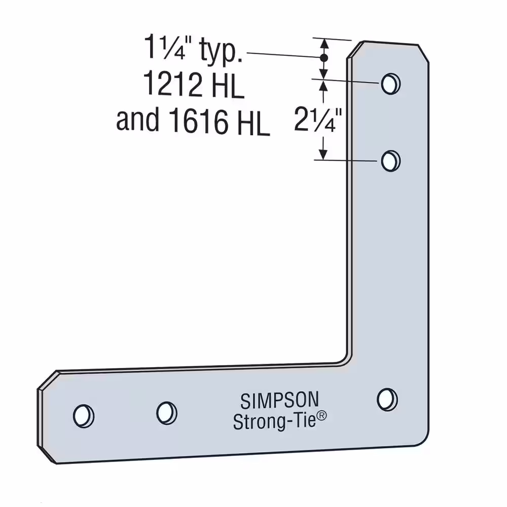 Simpson Strong-Tie HL 12 in. x 12 in. 7-Gauge Galvanized Heavy L Strap
