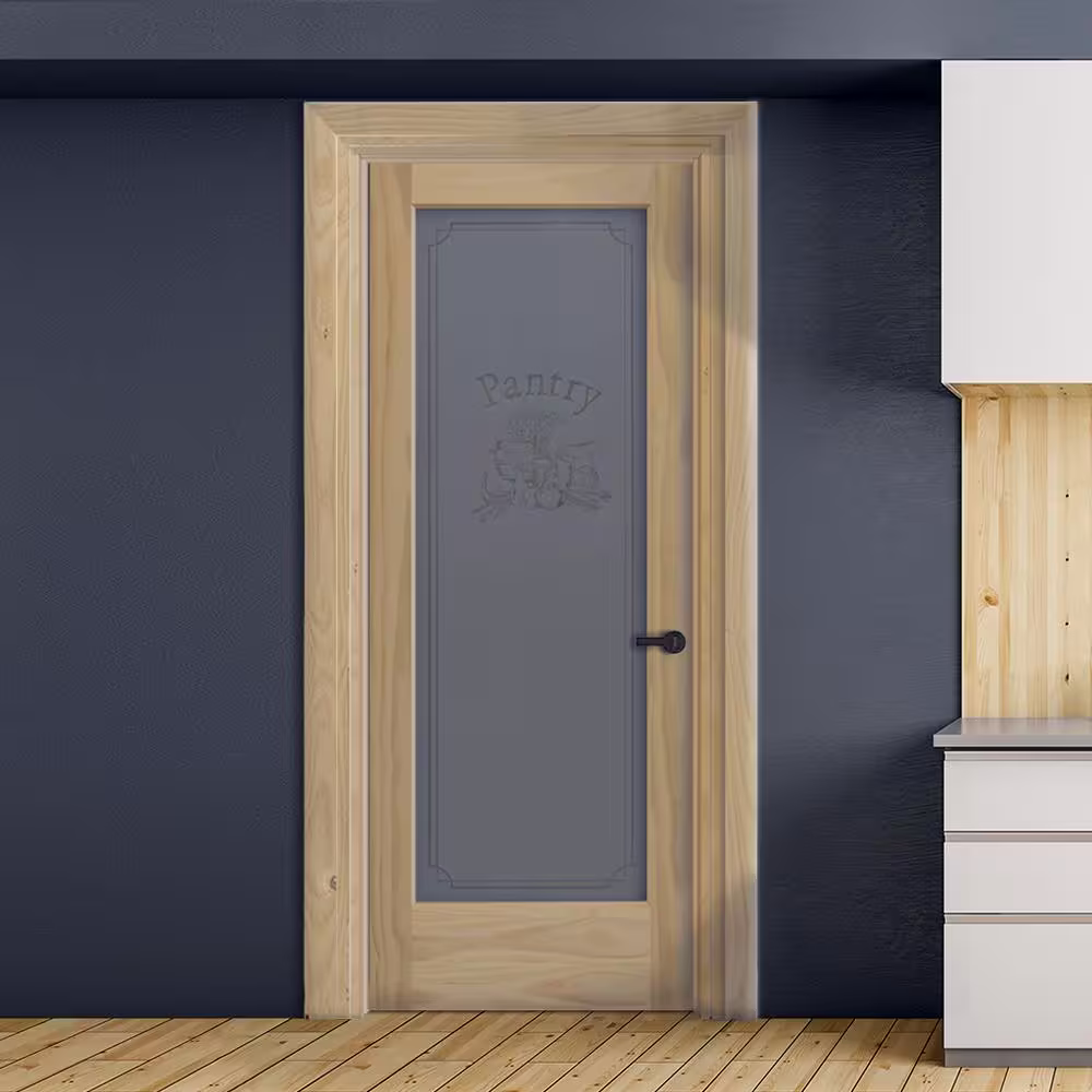 Steves & Sons 24 in. x 80 in. Pantry Wood Full Lite Unfinished Pine Interior Door Slab