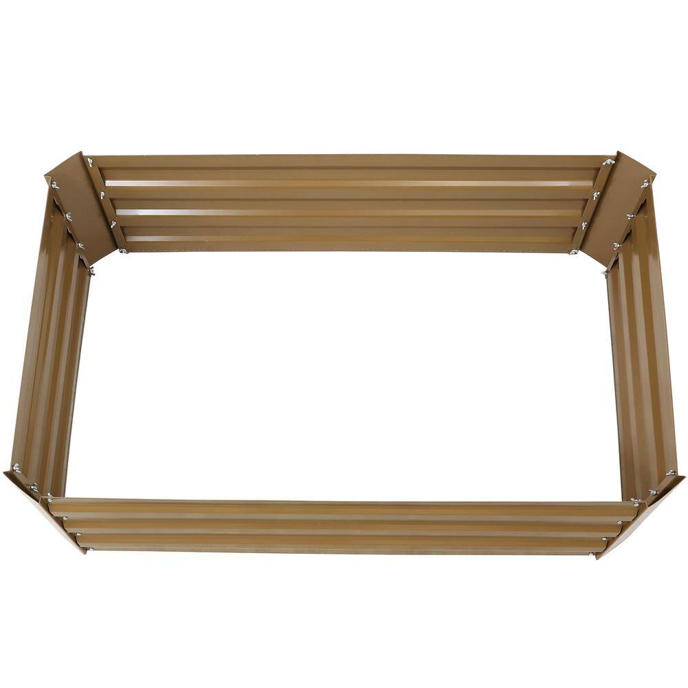 Sunnydaze Decor 47 in. Rectangle Brown Galvanized Steel Raised Garden Bed