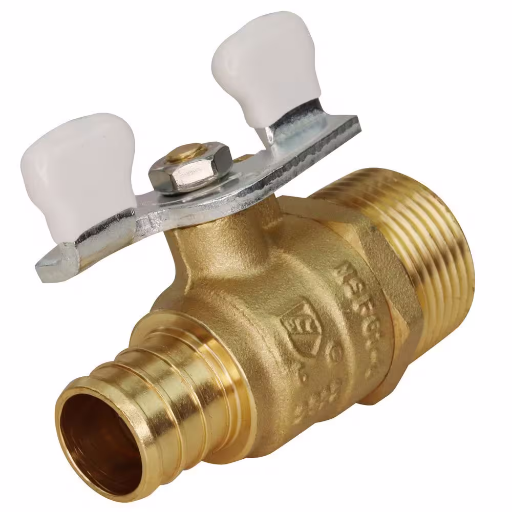 Apollo 3/4 in. Brass PEX-B Barb X MPT Ball Valve with Tee Handle