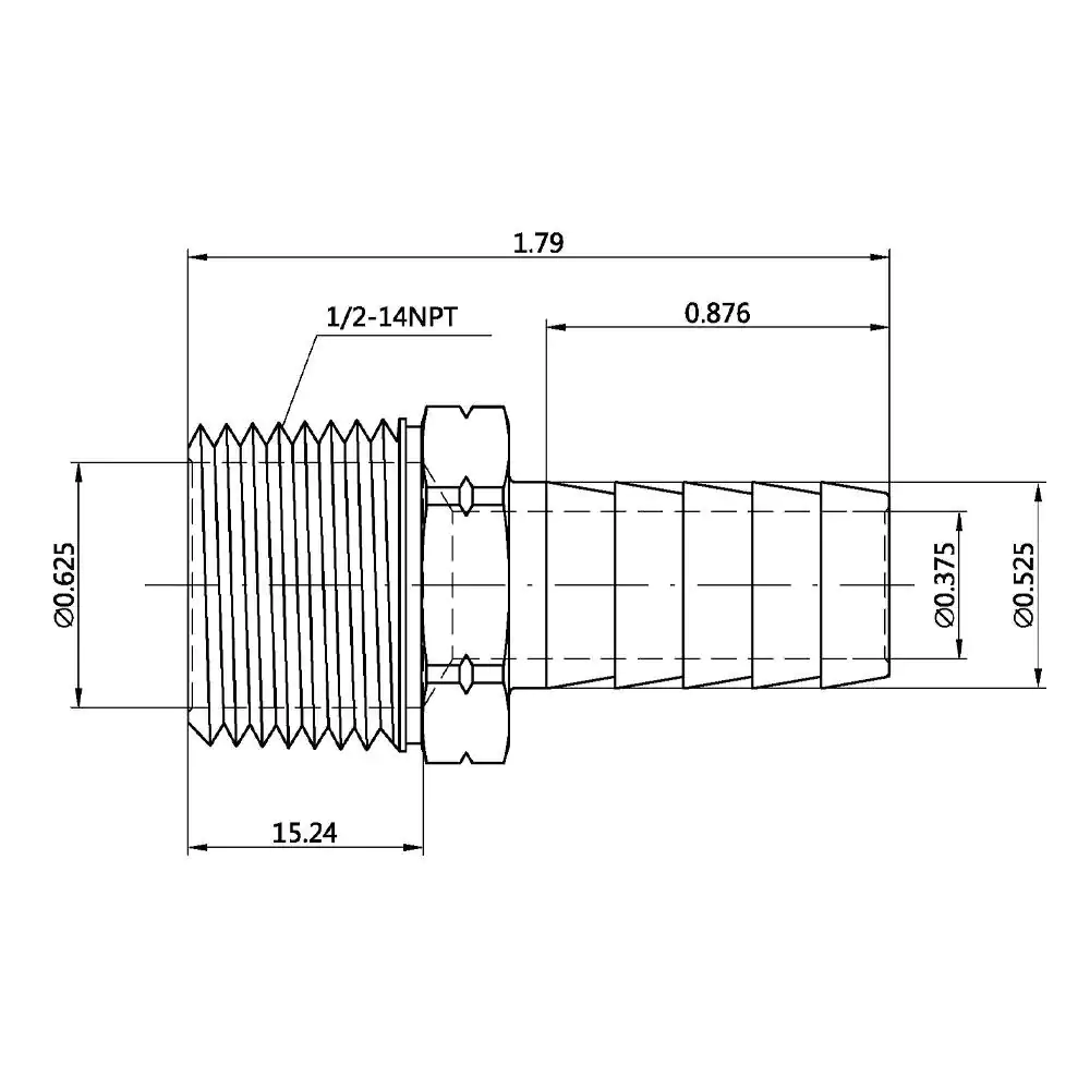 Everbilt 1/2 in. Barb x 1/2 in. MIP Brass Adapter Fitting