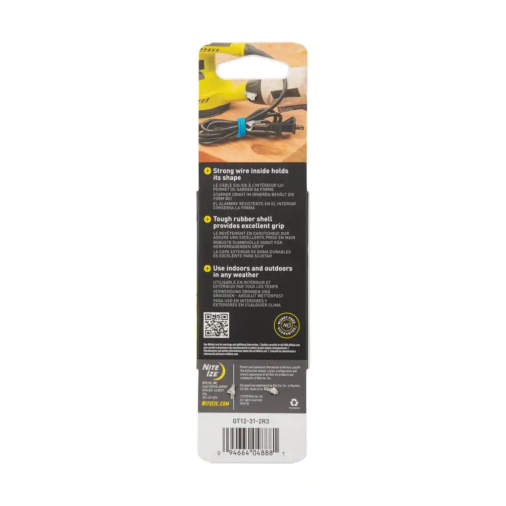 Nite Ize 12 in. Gear Tie in Bright Orange (2-Pack)