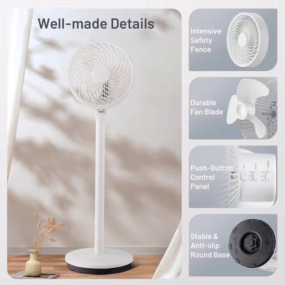 Costway Adjustable-Heights 32 in. Oscillating Pedestal Fan Portable Floor Fan with 3-Speeds