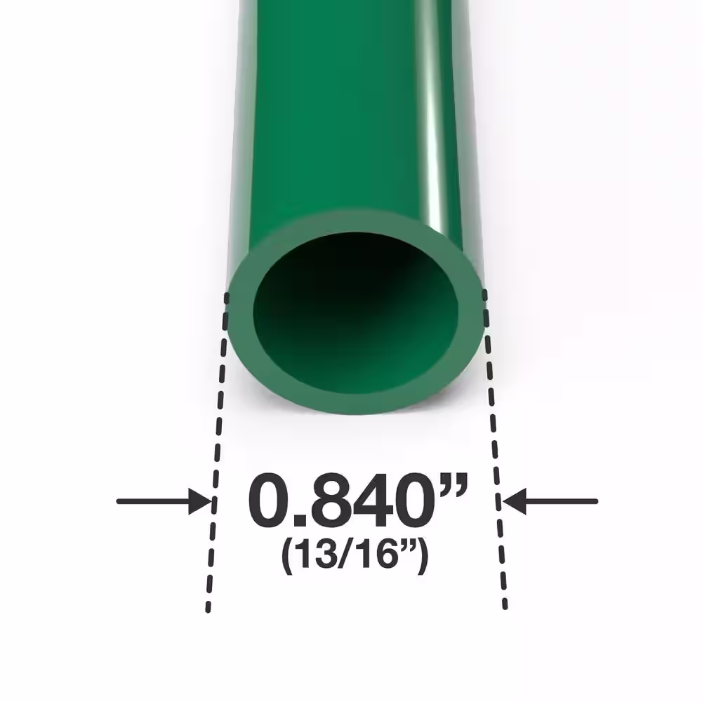 Formufit 1/2 in. x 5 ft. Furniture Grade Schedule 40 PVC Pipe in Green (2-Pack)