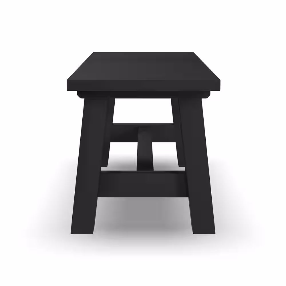 HOMESTYLES Trestle Black Backless Dining Bench 45.5 in.