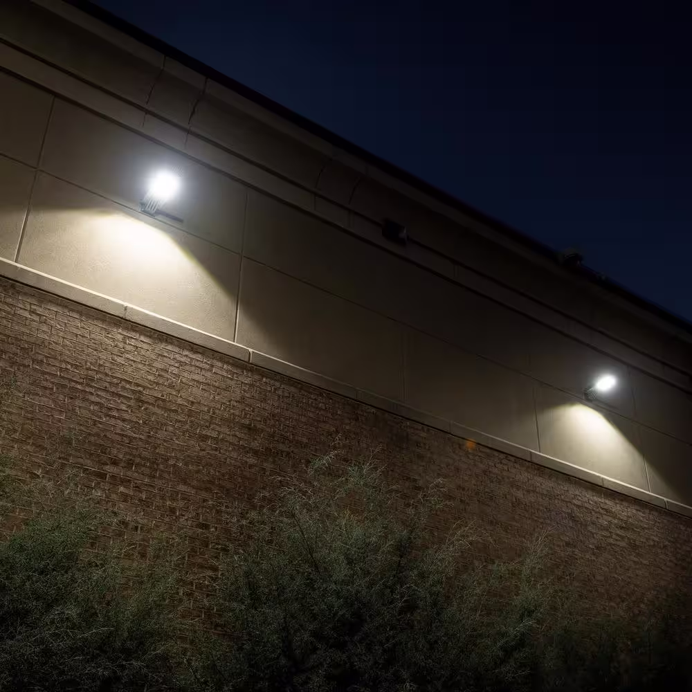 GAMA SONIC Solar 12-Watt 140-Degree Dark Gray Motion Activated Outdoor Integrated LED Area Light with Timer Wall and Post Mount