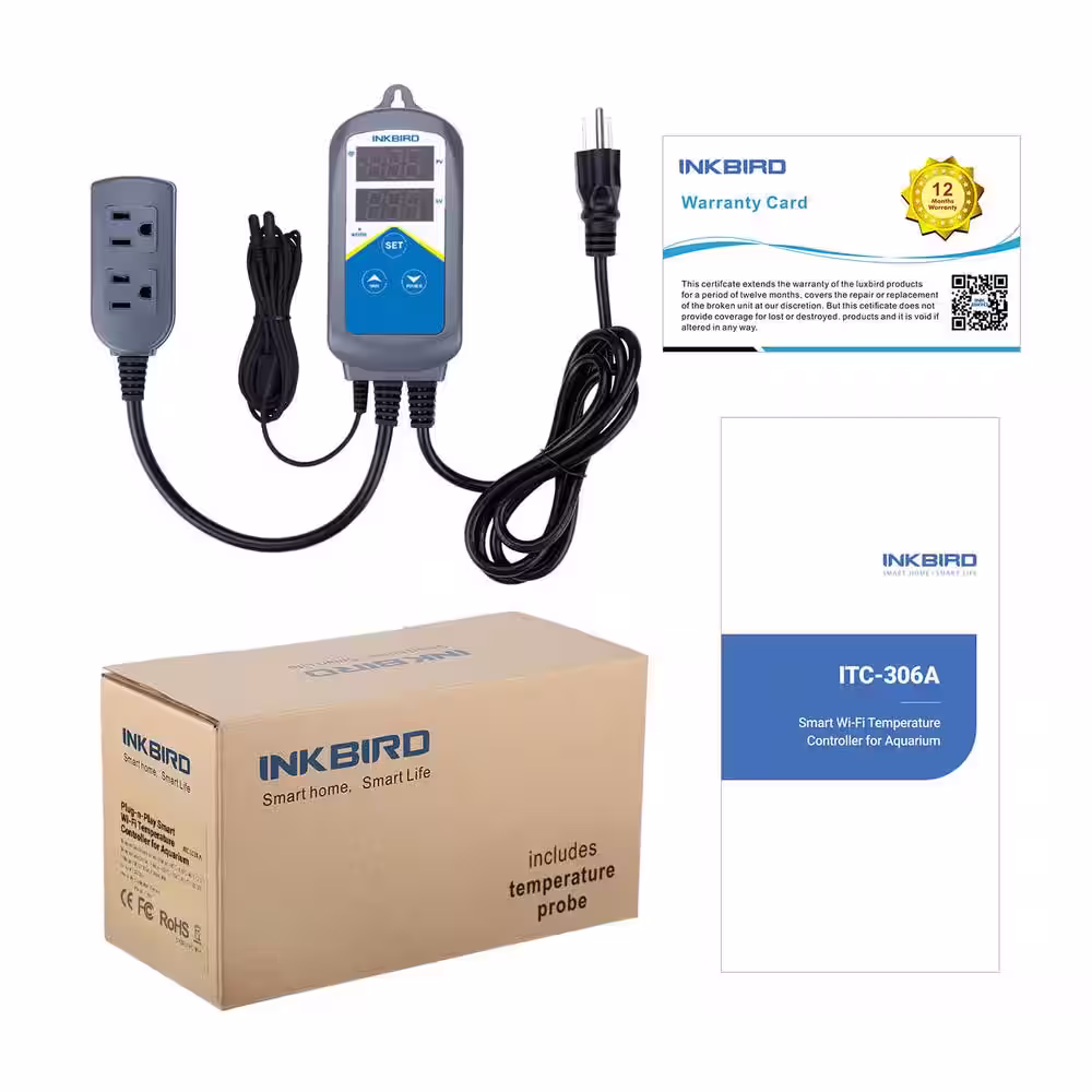 None Wi-Fi Aquarium Temperature Controller with Waterproof Sensor