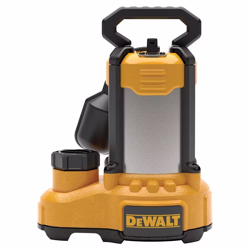 DEWALT 1 HP. Stainless Steel/Cast Iron Submersible Sump Pump, Tethered Switch
