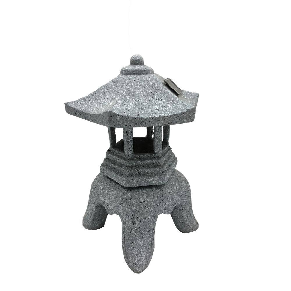 Galt International 17 in. H Pagoda With Solar Statue