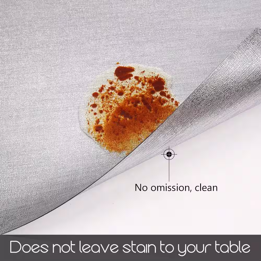 Hillstry 18 in. x 12 in. Sliver Vinyl Placemats (Set of 4)