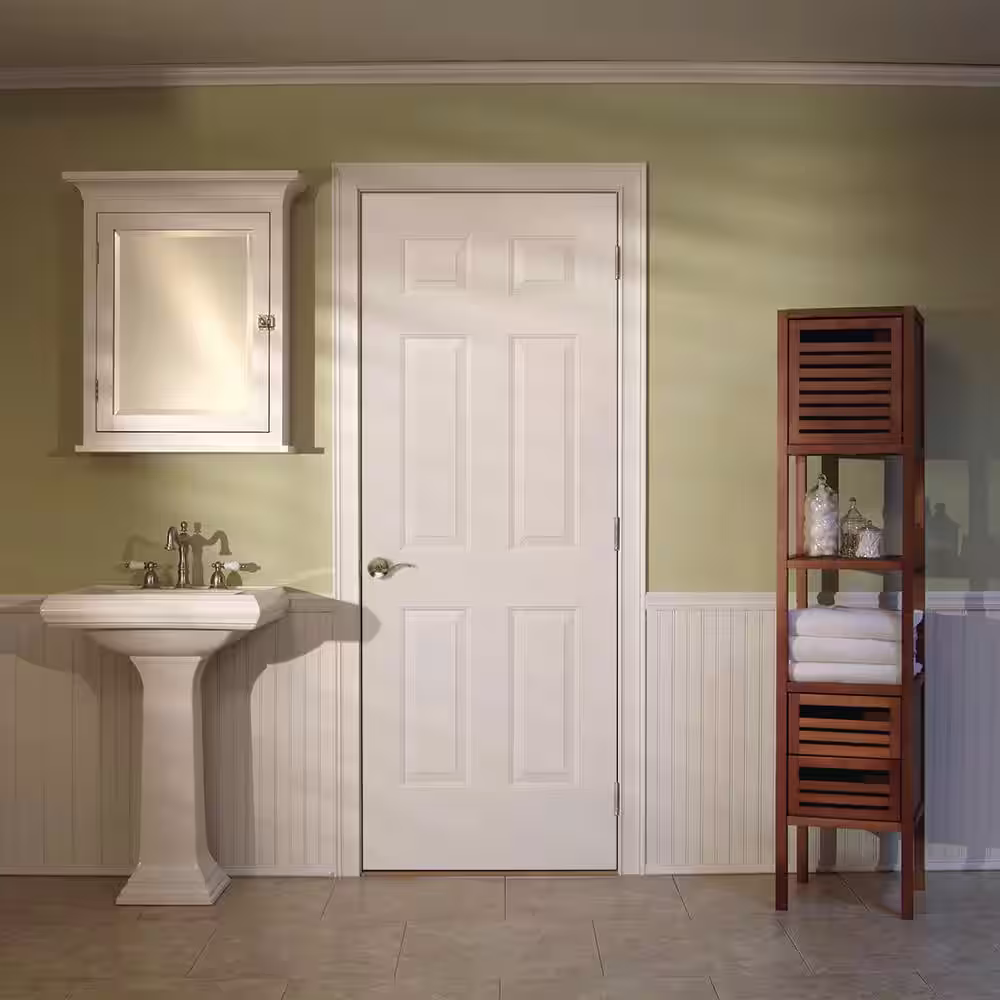 JELD-WEN 32 in. x 80 in. Colonist Primed Left-Hand Textured Solid Core Molded Composite MDF Single Prehung Interior Door