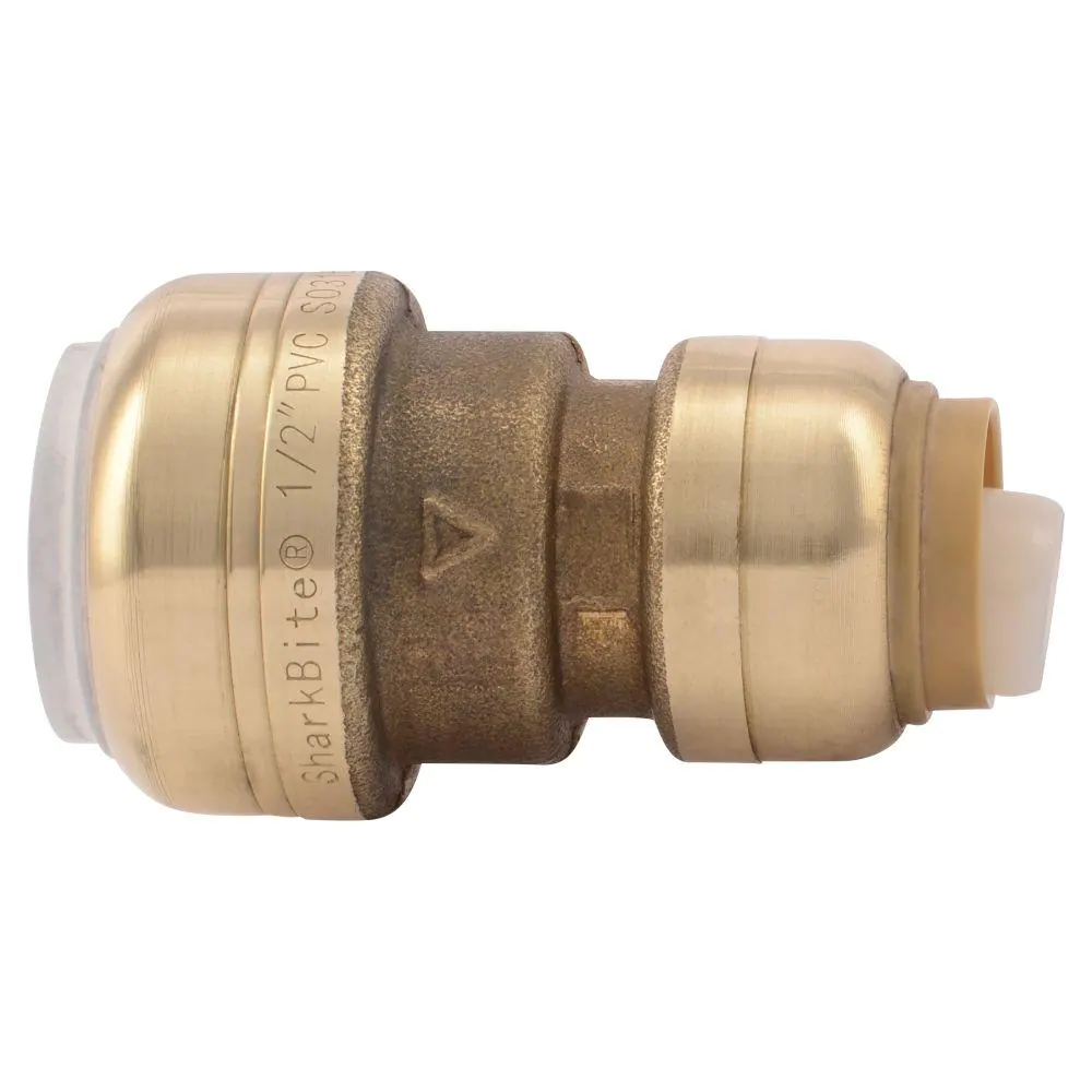 SharkBite 1/2 in. Push-to-Connect PVC IPS x CTS Brass Conversion Coupling Fitting