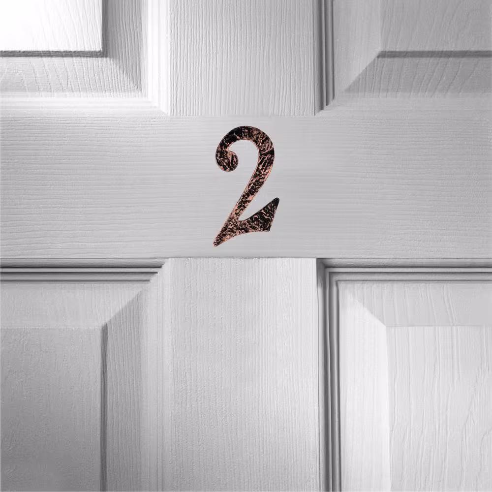 Mascot Hardware Hammered 6 in. Antique Copper House Number 2