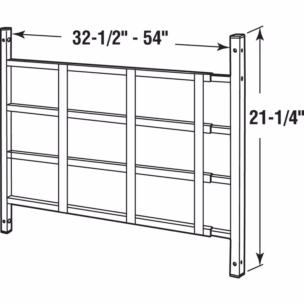 Segal 32-1/2 in. to 54 in. W x 16 in. H, Carbon Steel Fixed 4-Bar Window Guard, Black