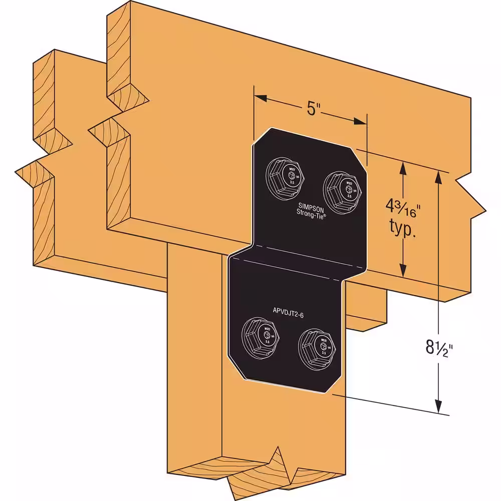 Simpson Strong-Tie Outdoor Accents Avant Collection 5 in. ZMAX, Black Powder-Coated Deck Joist Tie for 2x Nominal Lumber