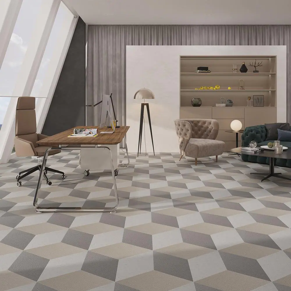 Lucida Surfaces MosaiCore Seashell Braid 28 MIL x 12 in. W x 17 in. L Glue Down Waterproof Vinyl Tile Flooring (15.2 sqft/case)