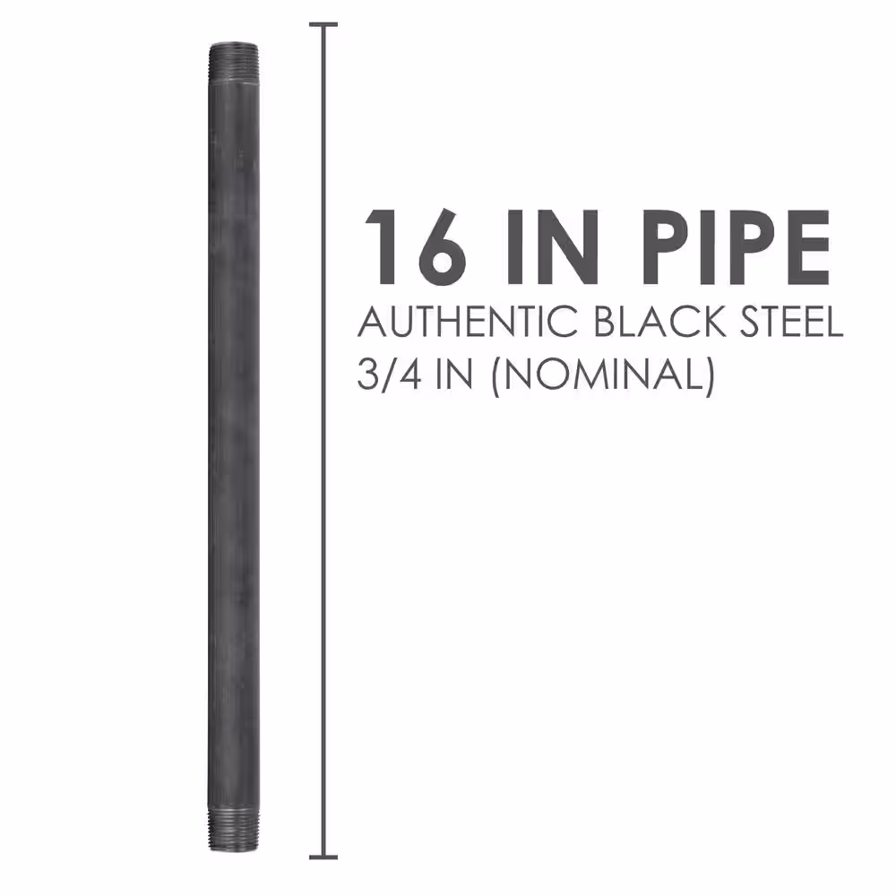 STZ 3/4 in. x 1.333 ft. Black Steel Sch. 40 Cut Pipe