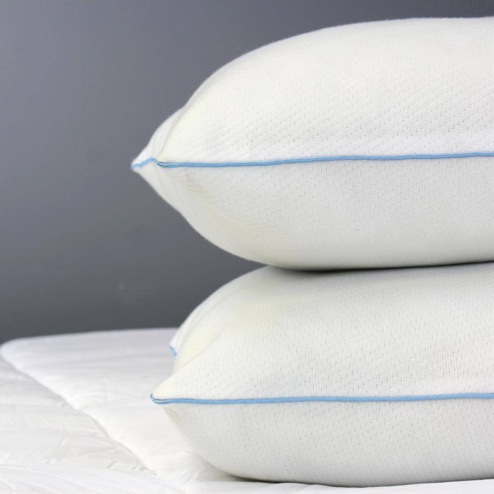 ISO-Pedic Tranquility Fresh Linen Medium Polyester Jumbo Bed Pillow (Set of 2)