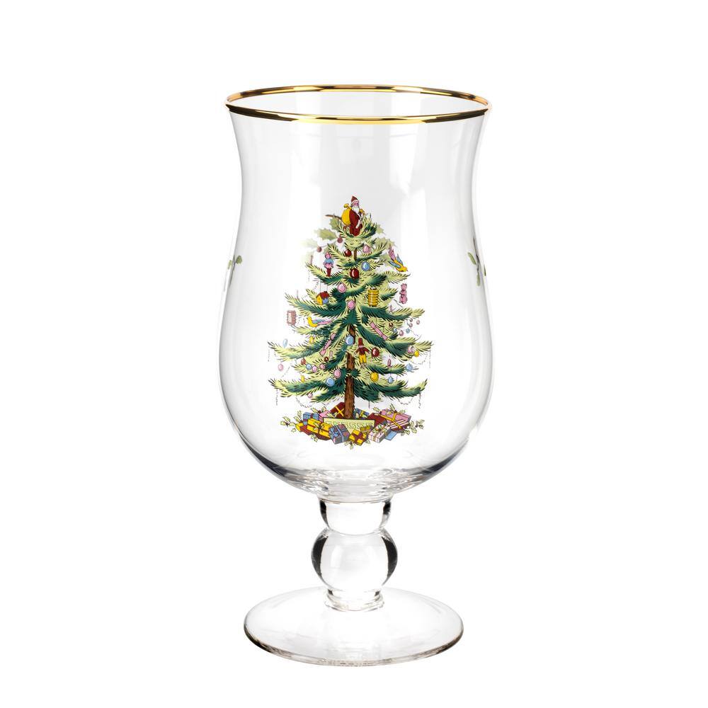None 4-Piece Christmas Tree Glass Tulip Shaped Set