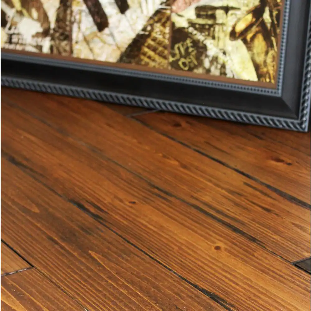 None Hand Scraped Roasted Pine 3/4 in. Thick x 5-1/8 in. Wide x Random Length Solid Hardwood Flooring (23.3 sqft / case)