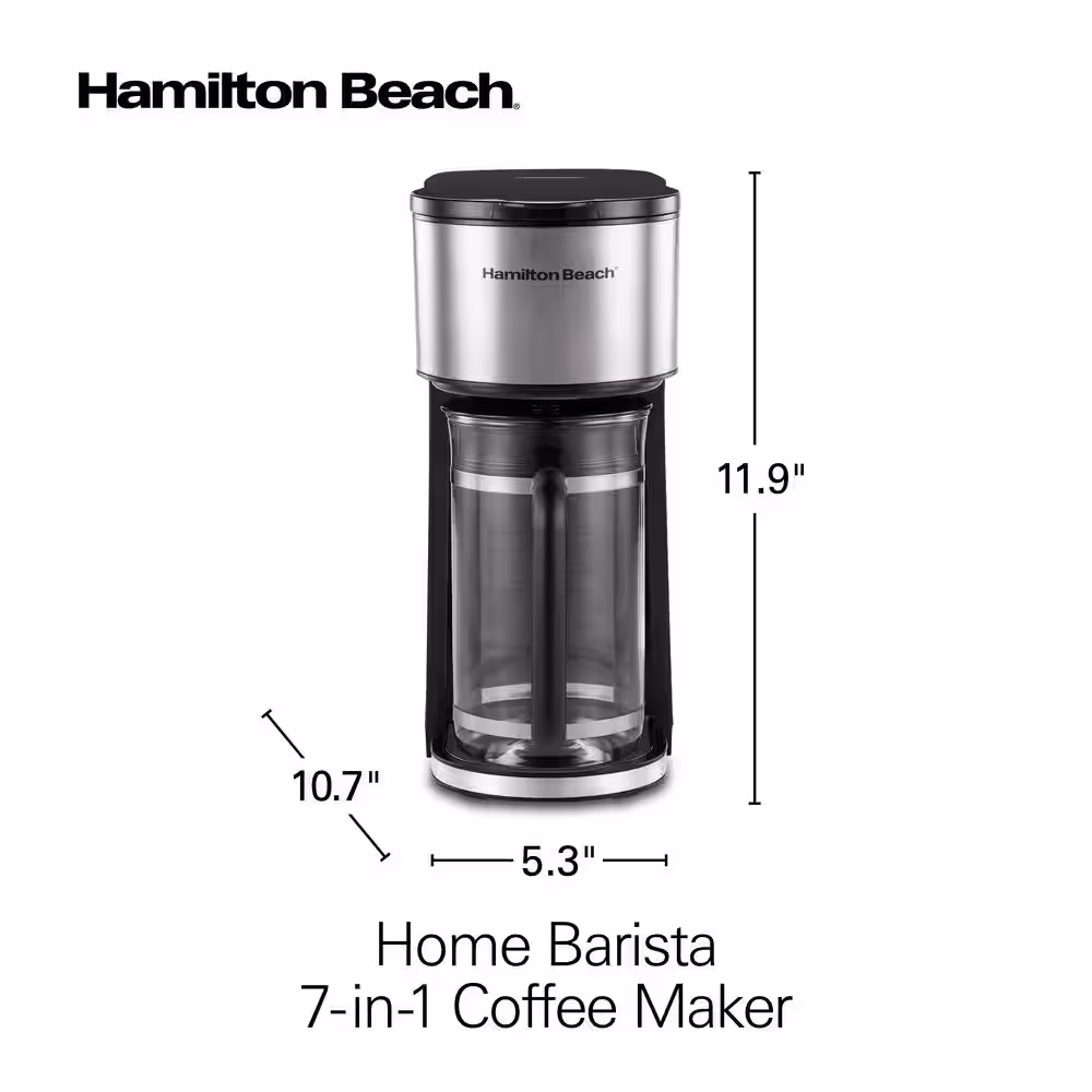 Hamilton Beach Home Barista 6-Cup Black 7-in-1 Coffee Maker