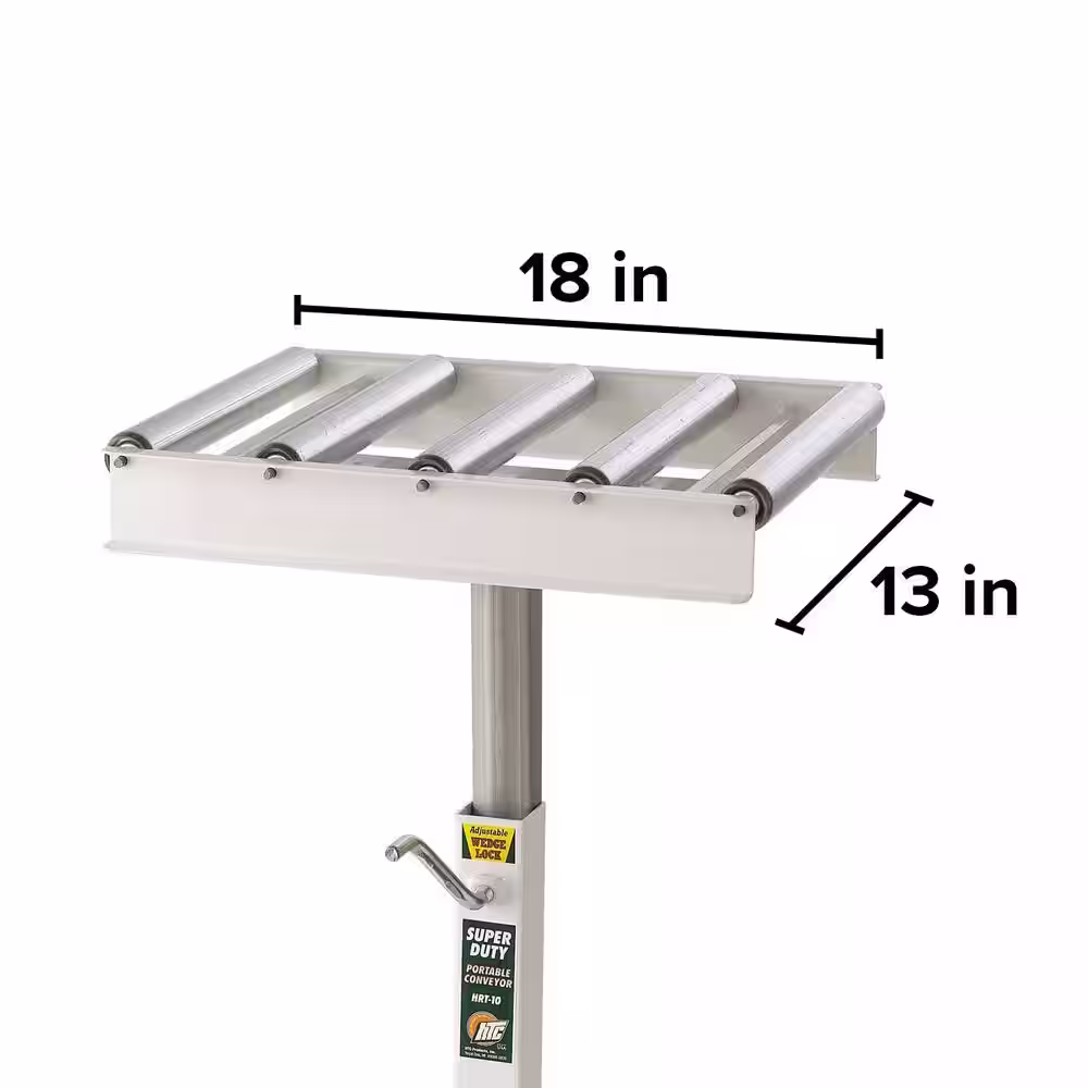HTC 15 in. W Powder Coated Steel Roller Table Portable Conveyor