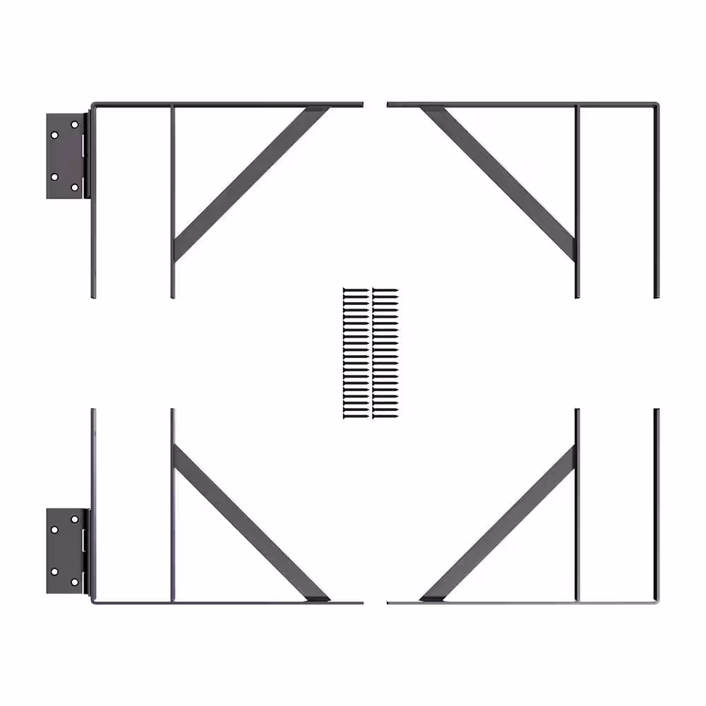 Peak Products Heavy-Duty Steel Gate Hardware Kit in Matte Black (Fits Gates 26 in. to 60 in. W)