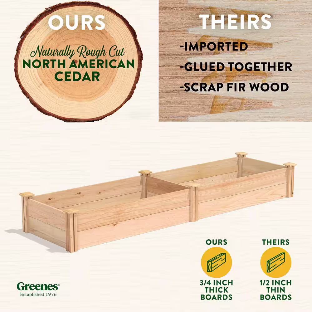 Greenes Fence 2 ft. x 8 ft. x 11 in. Premium Cedar Raised Garden Bed