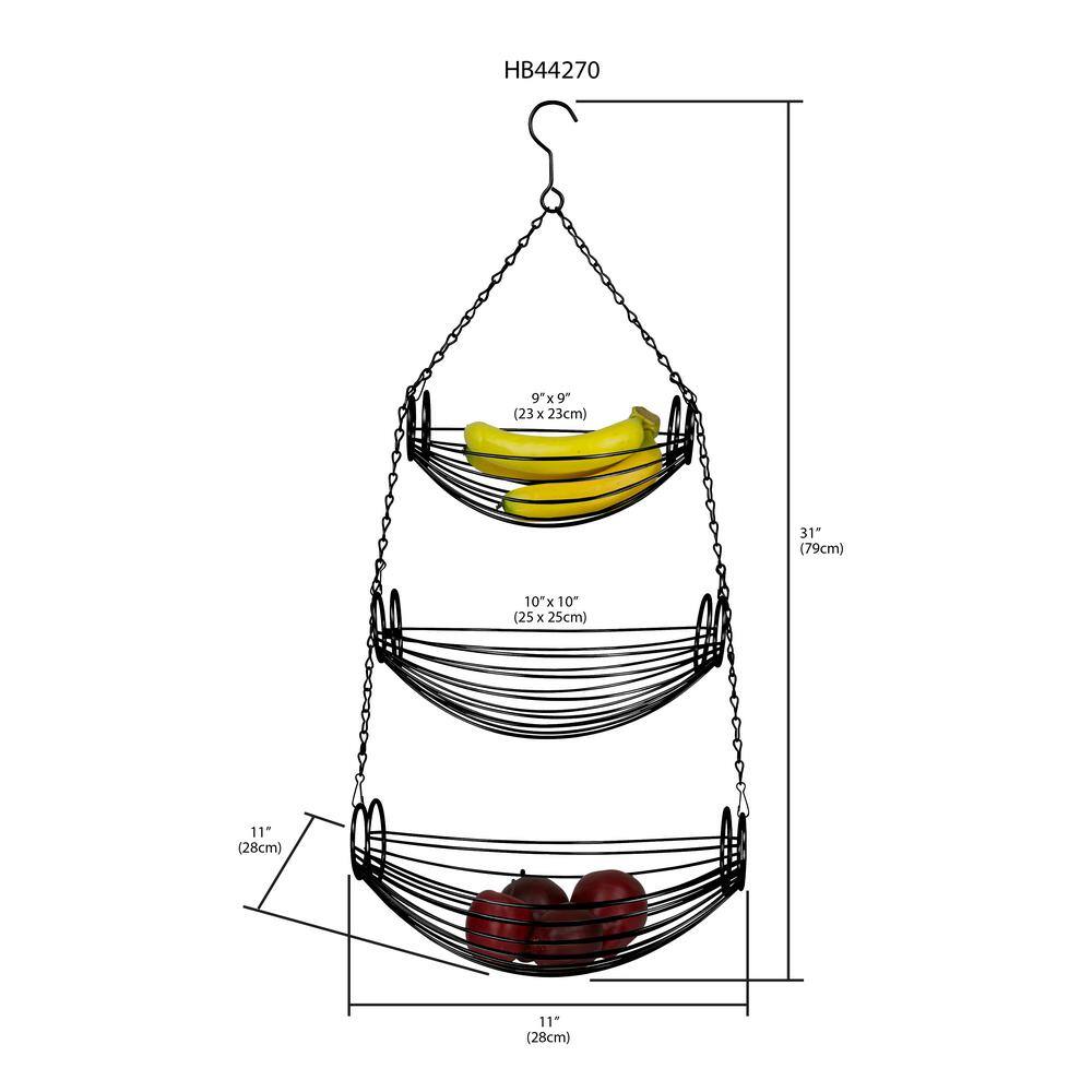 Home Basics 3-Tier Chrome Hanging Basket
