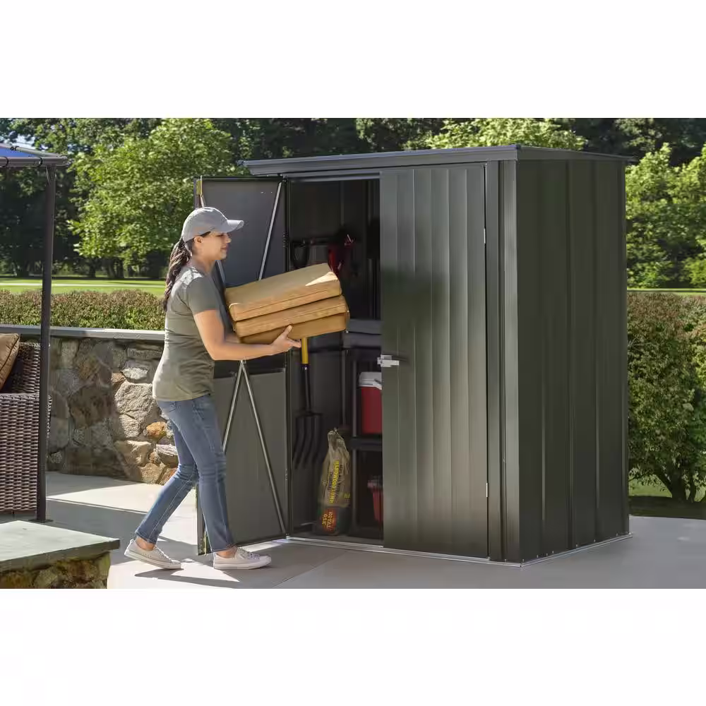 Scotts 3 ft. W x 5 ft. D x 6 ft. H Metal Garden Storage Cabinet Shed 15 sq. ft.