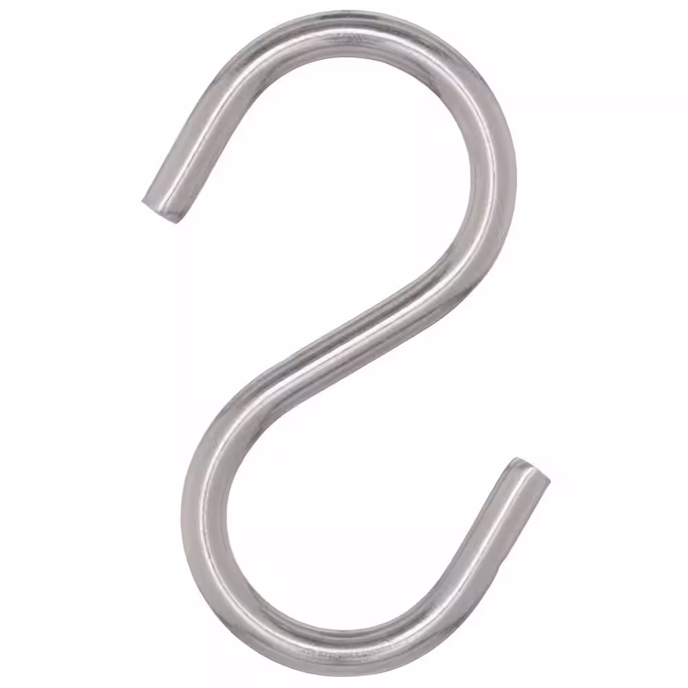 Everbilt 0.170 in. x 2-1/4 in. Stainless Steel Rope S-Hook (2-Pack)