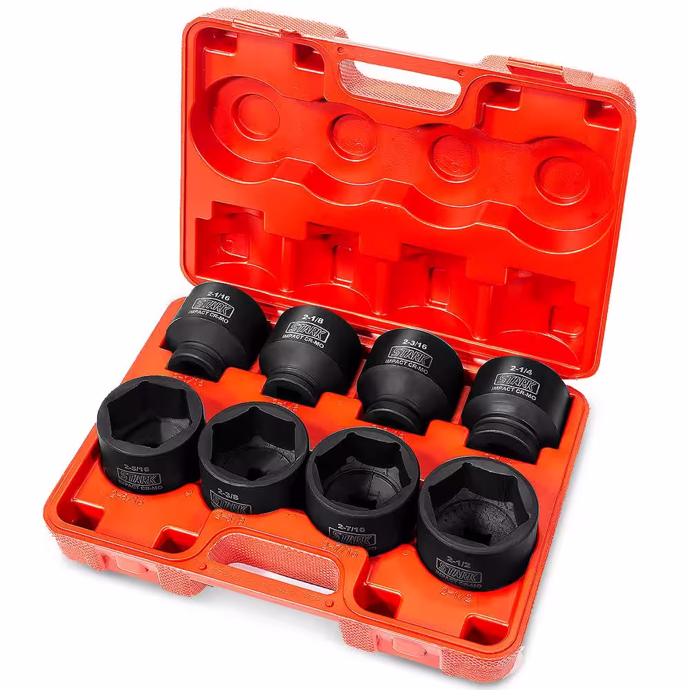Stark Jumbo 3/4 in. Drive SAE Shallow Impact Socket Wrench Set w/Storage Case (8-Piece)