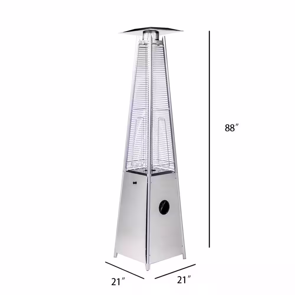 Wildaven 40000 BTU Quartz Glass Tube Patio Heater, Visual Flame Heater, Commercial,Residential for Party Restaurant Garden-Slive