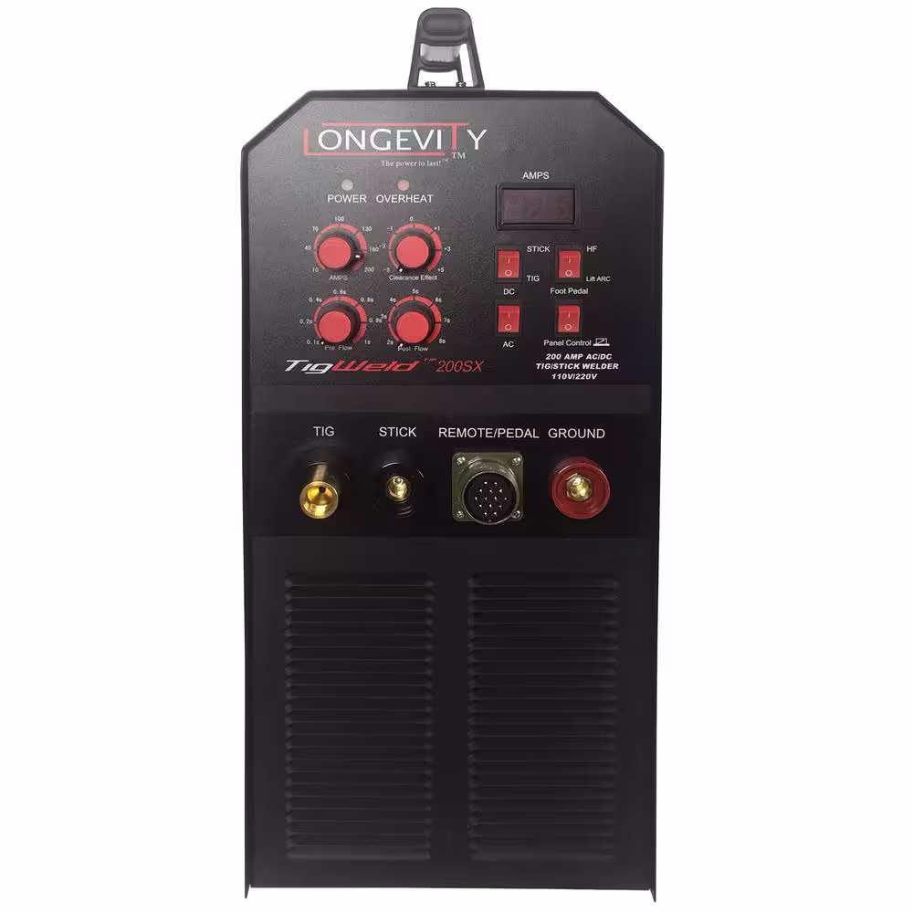 Longevity Tigweld 200SX 200 Amp TIG Welder with Dual Voltage Technology