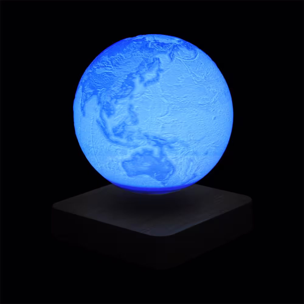 None 3D Printed Magnetic Levitation Earth LED Table Lamp With Touch Sensor Controls