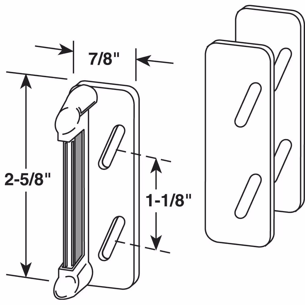 Prime-Line Aluminum Painted Black, spring-loaded Screen Door Strike Plate