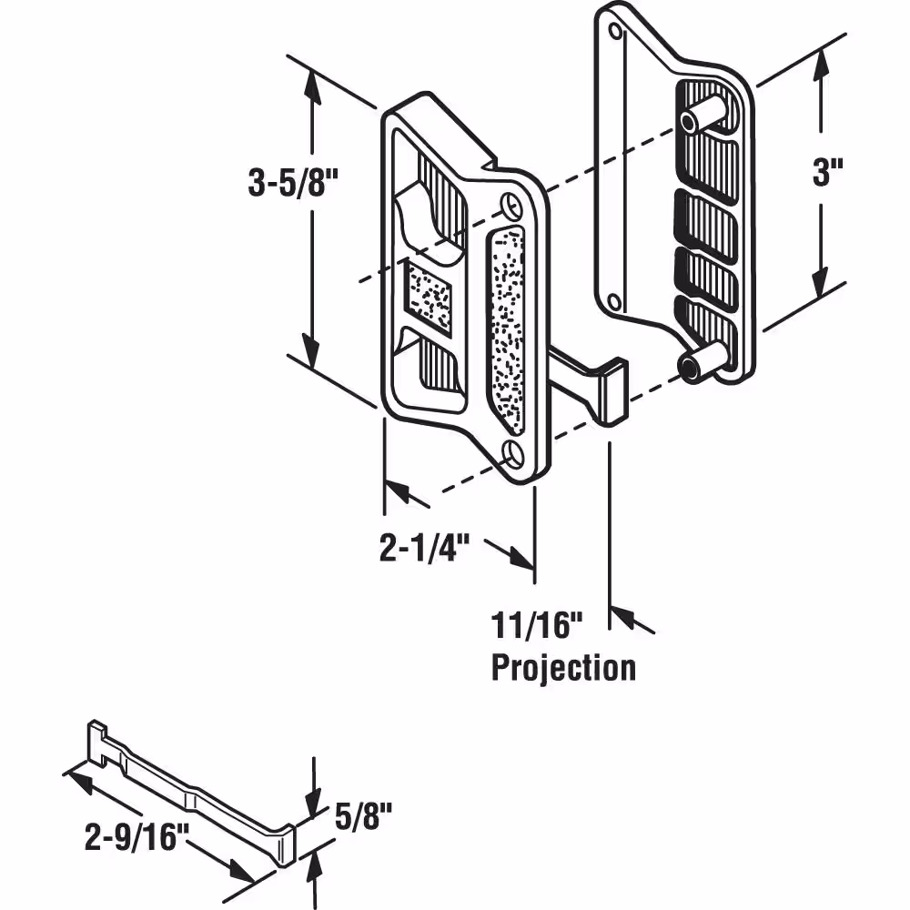 Prime-Line Black Plastic, Sliding Screen Door Latch and Pull, Superior